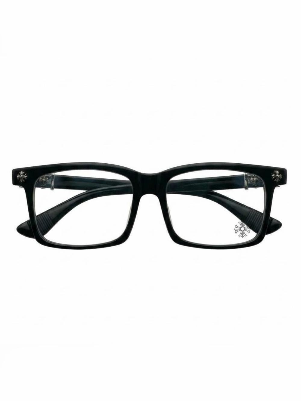 Classic Black/silver chrome heart glasses Men's Eyeglasses pouch included